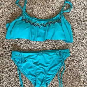 Women’s Turquoise Beaded Bikini Set